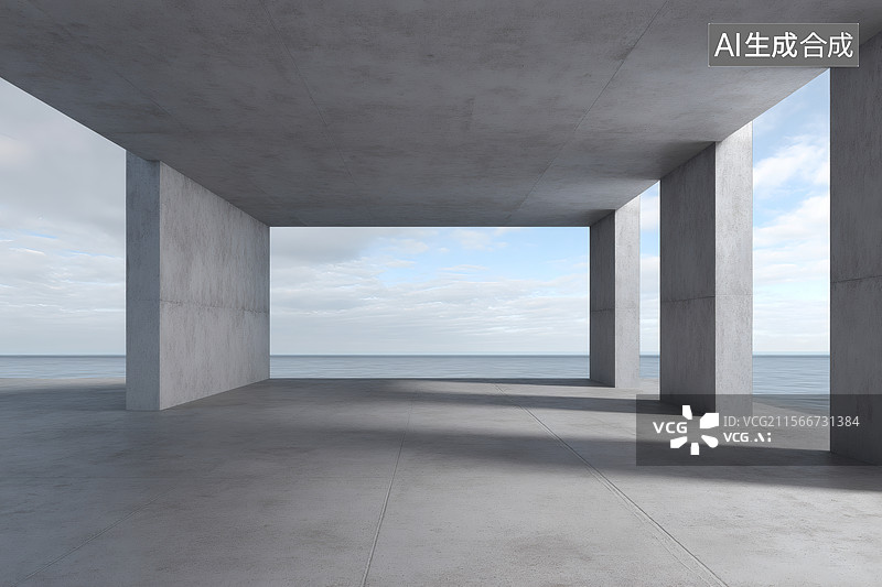 【AI数字艺术】混凝土人造空间艺术图片素材