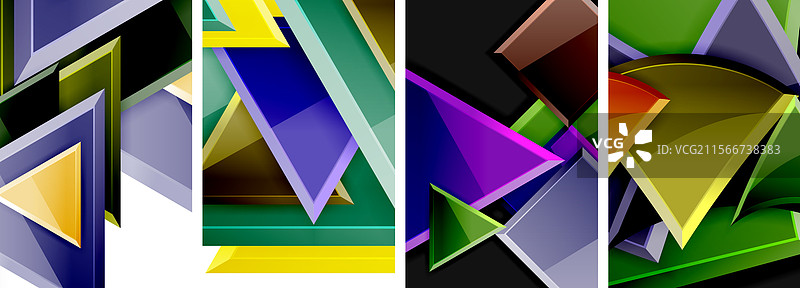 三角形构图海报背景套件图片素材