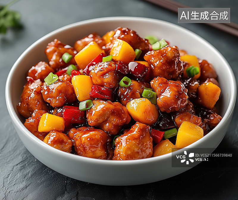 【AI数字艺术】宫保鸡丁炒菜中国菜图片素材