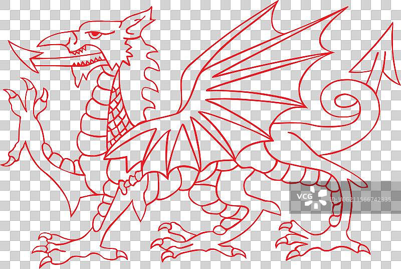 威尔士国徽上的愤怒龙图片素材