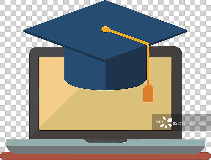 一个极简主义的毕业帽放在上面图片素材