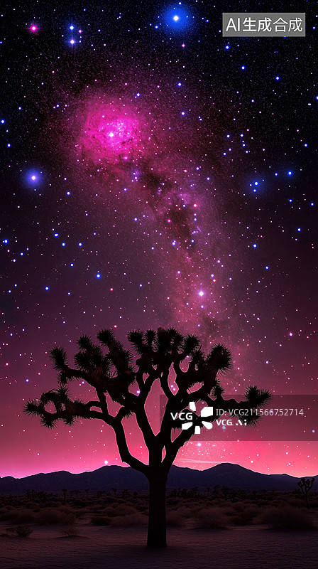 【AI数字艺术】孤树与星河图片素材