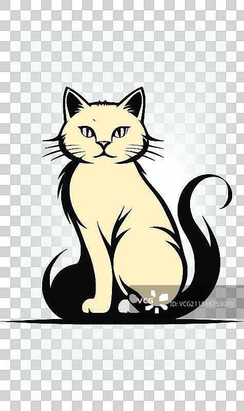 猫的剪影图标和标志，适合所有猫爱好者图片素材