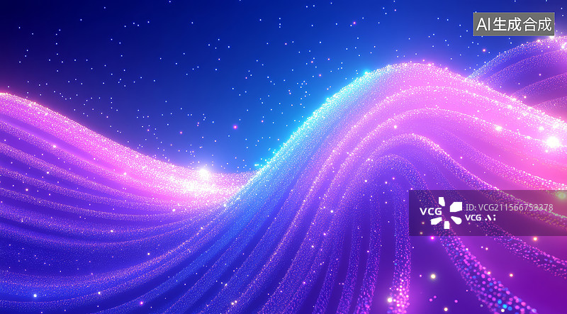 【AI数字艺术】流光溢彩的波浪图案图片素材