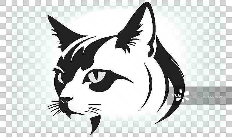 猫的剪影图标和标志，适合所有猫爱好者图片素材