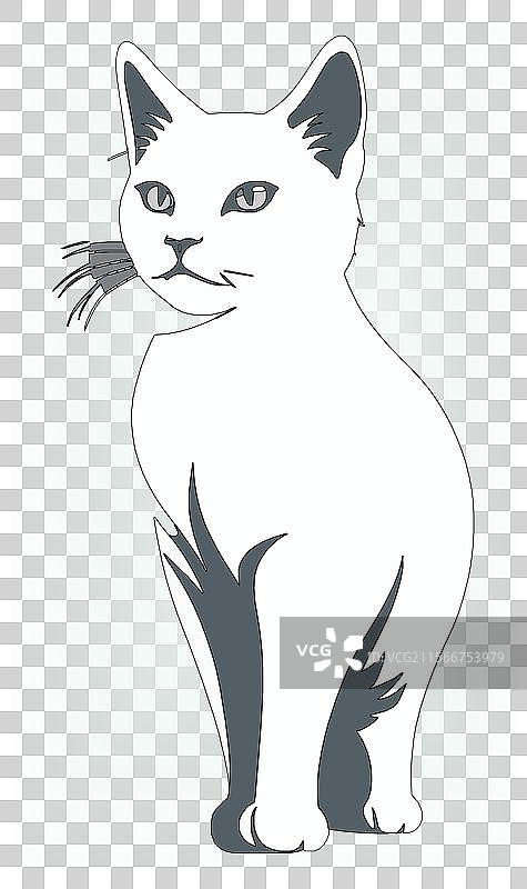 猫的剪影图标和标志，适合所有猫爱好者图片素材