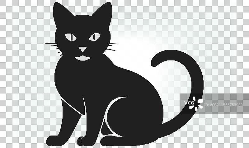 猫的剪影图标和标志，适合所有猫爱好者图片素材