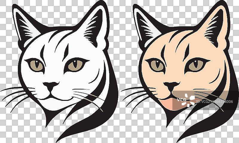 猫的剪影图标和标志，适合所有猫爱好者图片素材