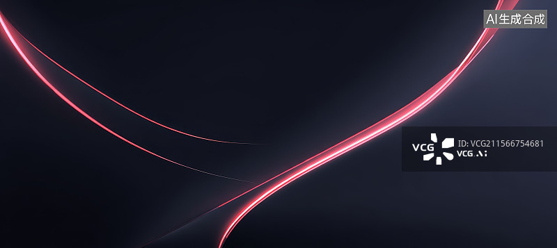 【AI数字艺术】红色光轨在黑色背景上的抽象图案图片素材