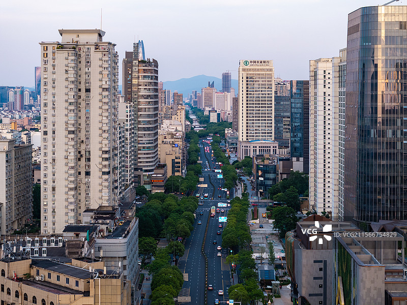 浙江宁波中山路商业街航拍图片素材