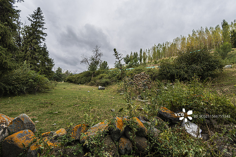 新地乡小分子画家村风光（新疆吉木萨尔县）图片素材