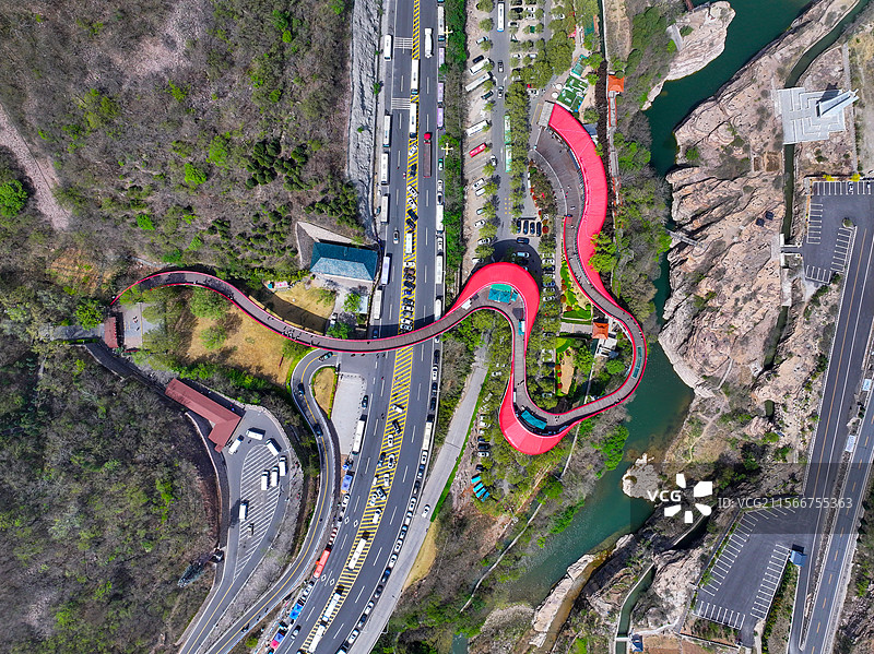 河南省安阳市林州红旗渠青年洞风景区航拍图片素材