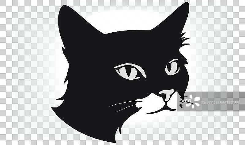 猫的剪影图标和标志，适合所有猫爱好者图片素材