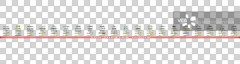 100个嘻哈风格图标集，彩色线条风格图片素材