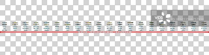 100个追踪器图标集，彩色线条风格图片素材