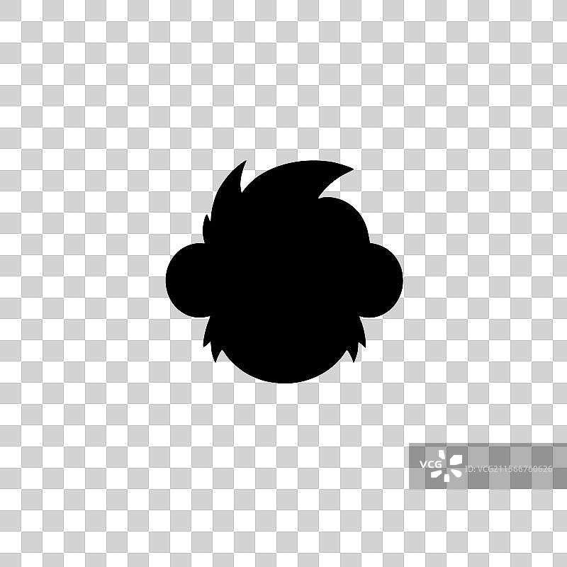 猴子 - 黑白孤立图标图片素材