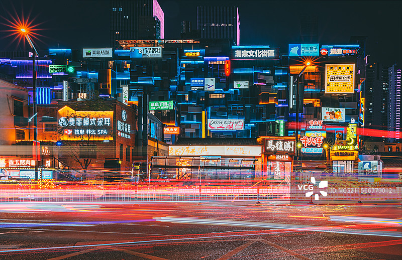 长沙潮宗街夜景图片素材