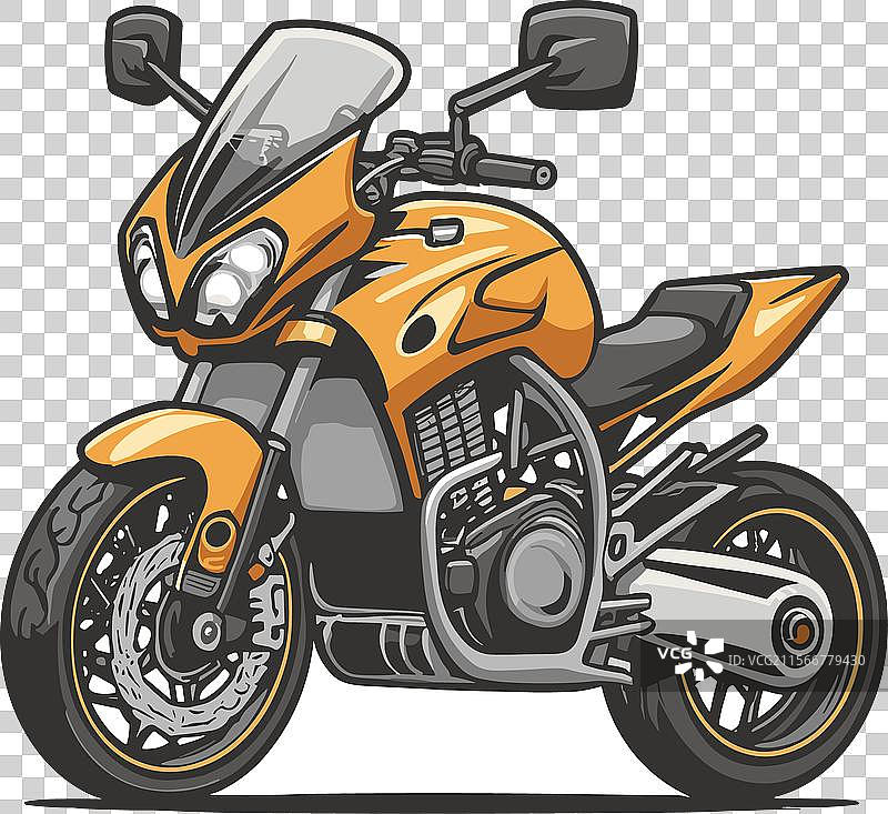 大型孤立的彩色摩托车图片素材