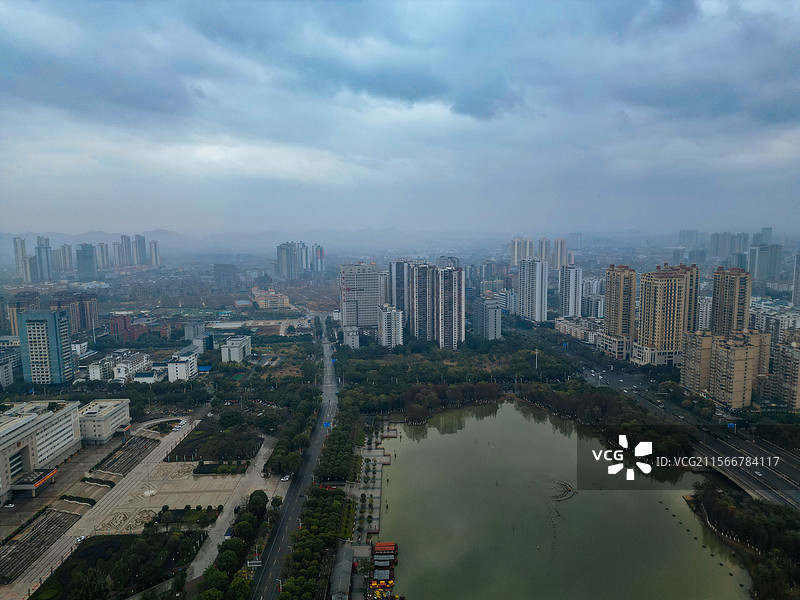 来宾市 兴宾区 盘古大道 平西村 城市 航拍图片素材