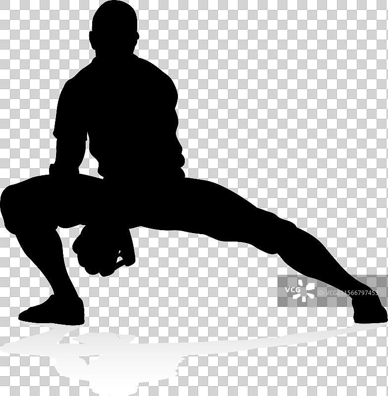 棒球运动员剪影图片素材