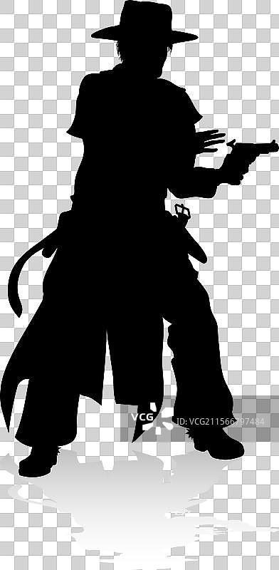 牛仔剪影男士图片素材