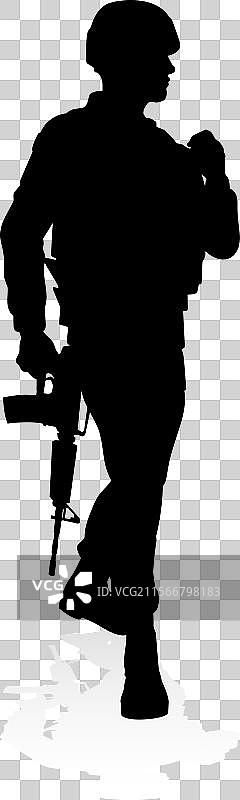 士兵军事详细轮廓图片素材