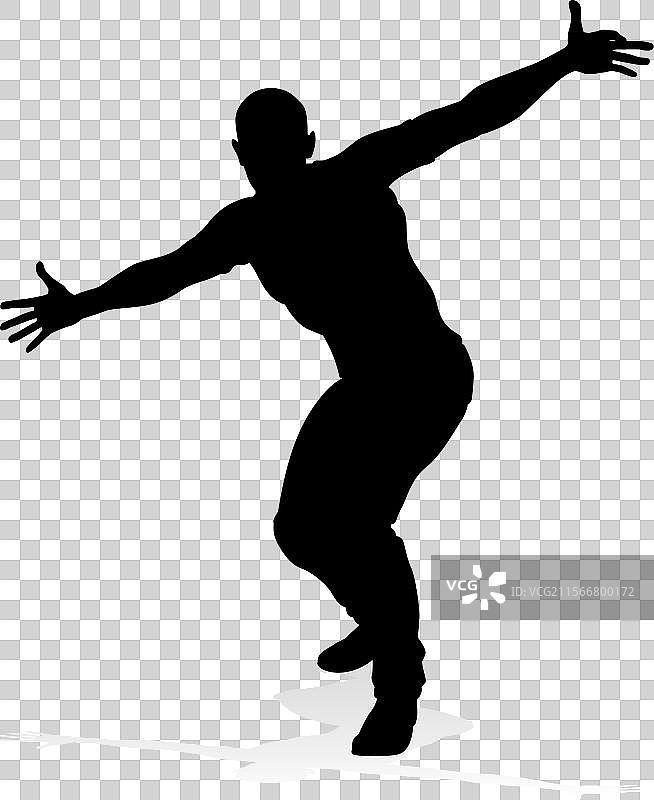 街舞舞者剪影图片素材