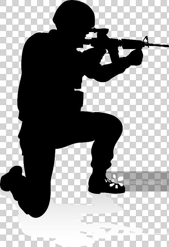士兵军事详细轮廓图片素材