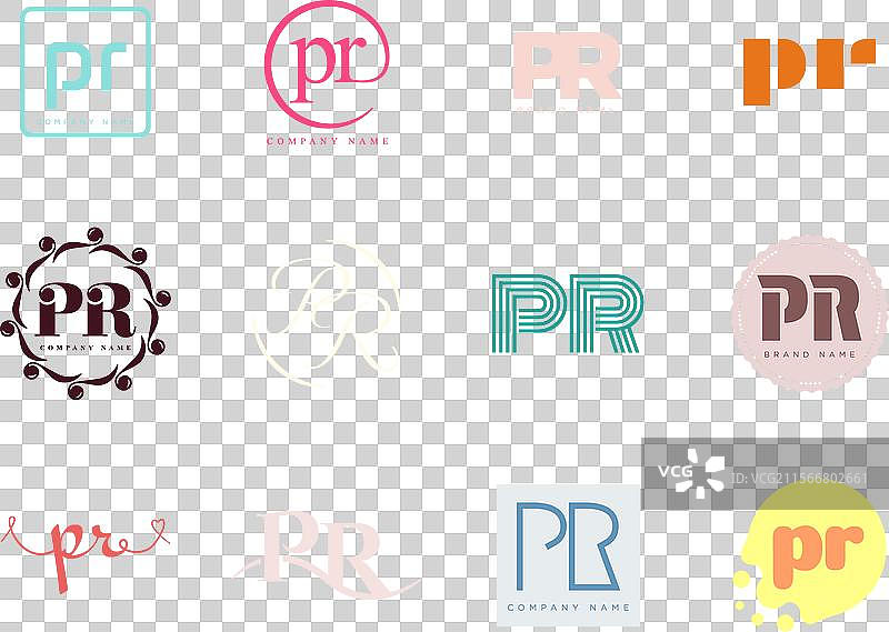 PR标志公司模板字母P和R标识设计图片素材