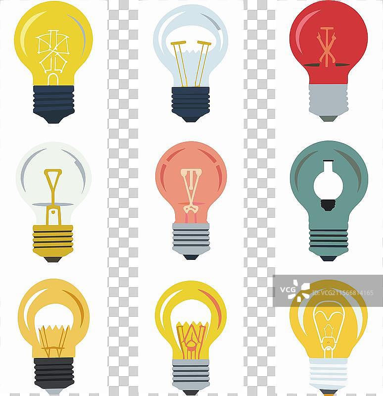 多样设计的灯泡集合图片素材