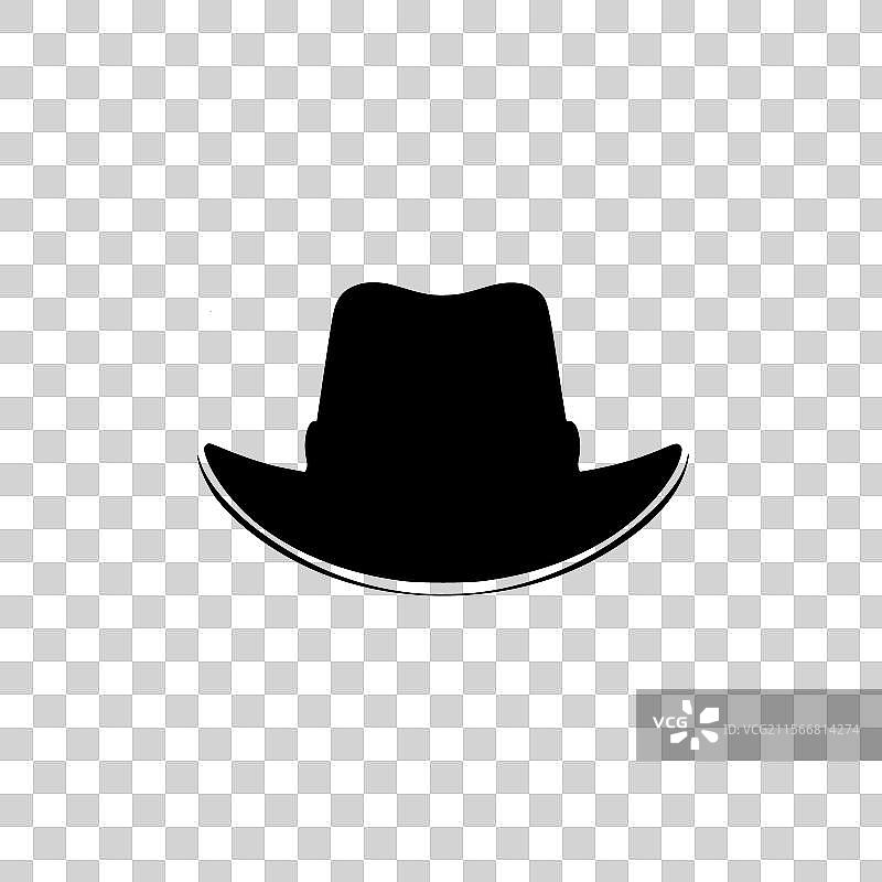 牛仔帽 - 极简风格的平面标志图片素材