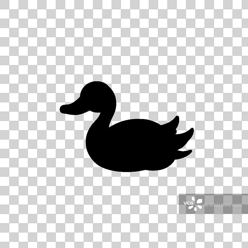 黑白孤立的鸭子图标图片素材