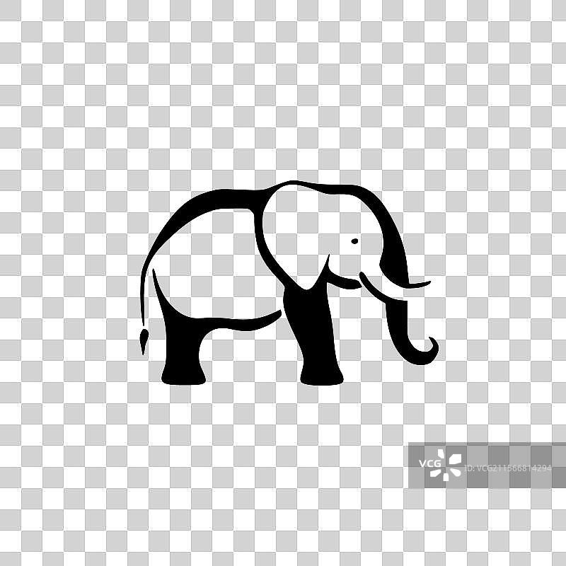 大象 - 黑白色图片素材