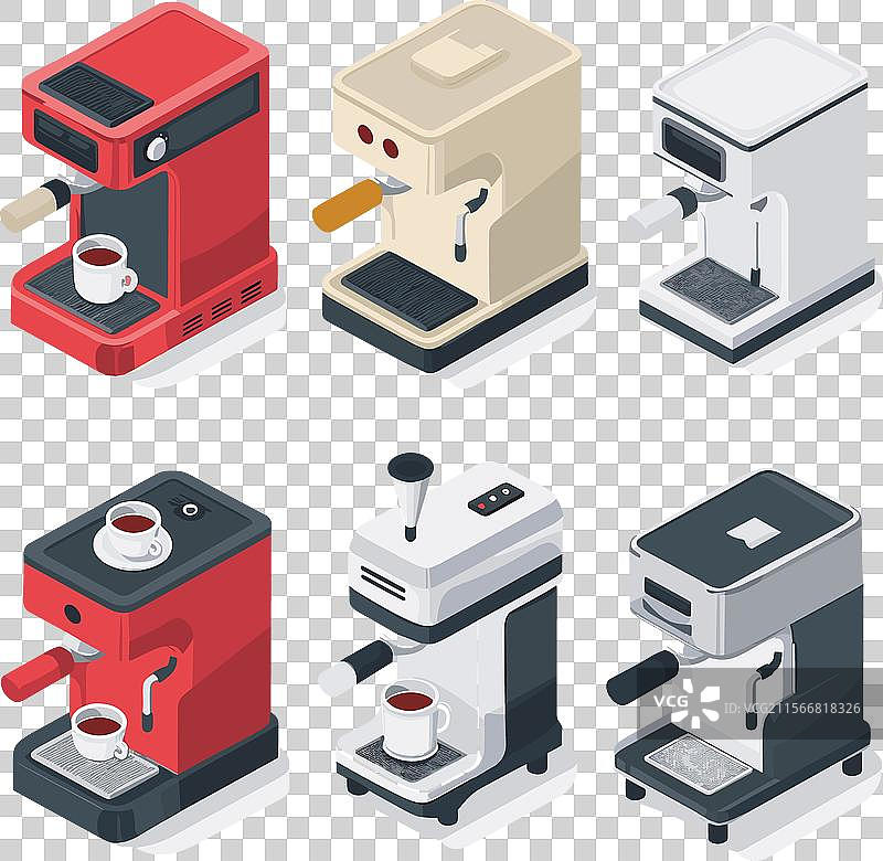 等距咖啡机系列 - 意式浓缩咖啡机图片素材