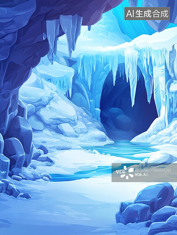【AI数字艺术】冰封世界图片素材