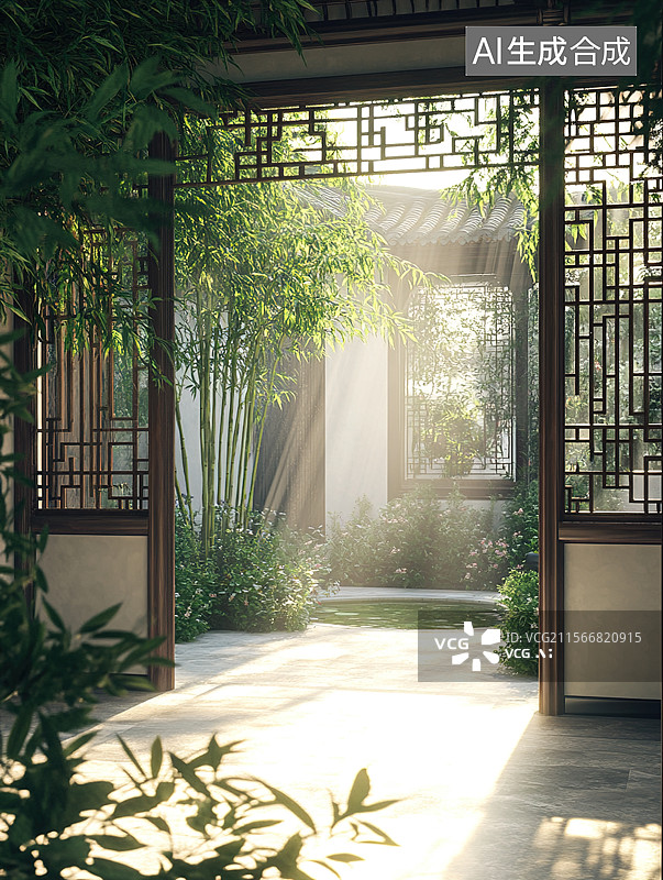 【AI数字艺术】光影中的宁静图片素材