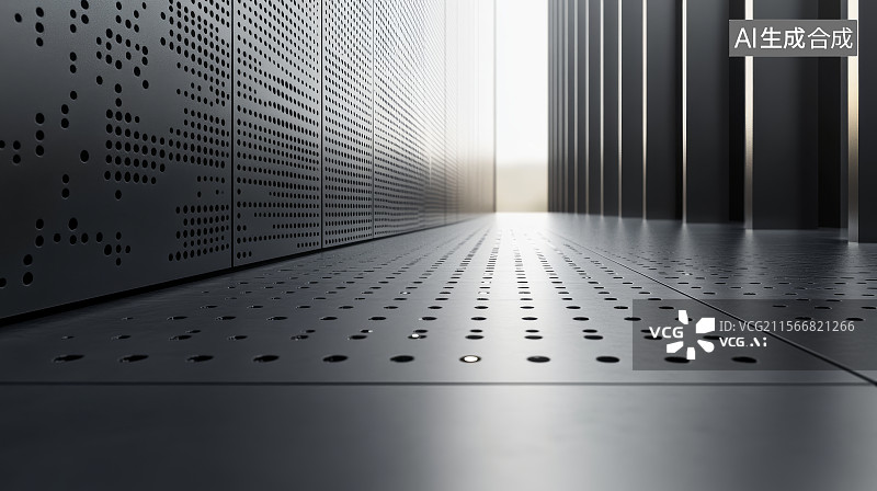 【AI数字艺术】金属穿孔板与光影效果图片素材