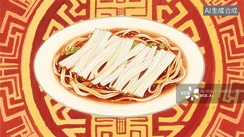 【AI数字艺术】中华美食，大煮干丝，粤菜，美食，插画图片素材