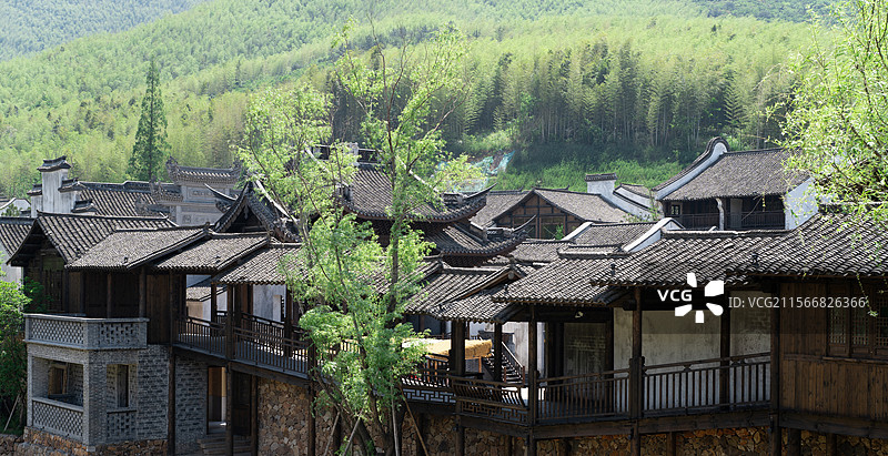 江苏宜兴瑶湖村落景色图片素材