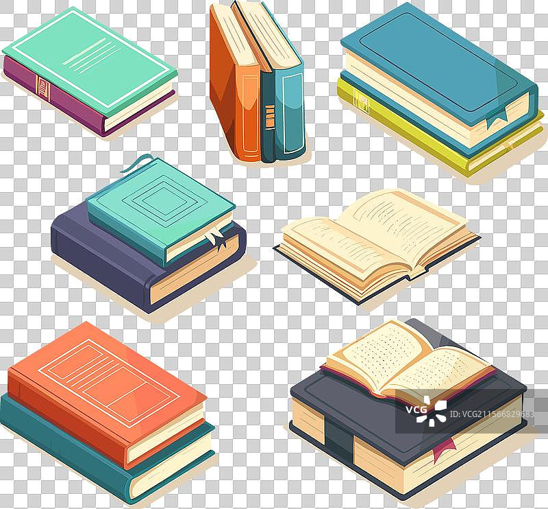 等角书籍不同角度的阅读学习图片素材