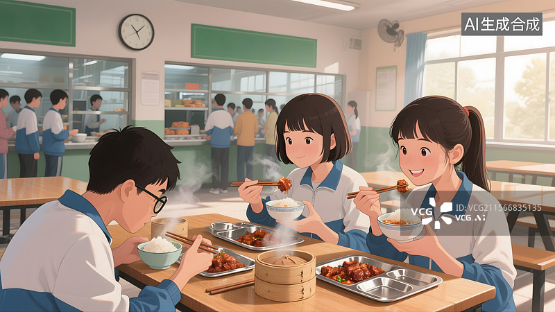 【AI数字艺术】学校食堂用餐的“风云人物”图片素材
