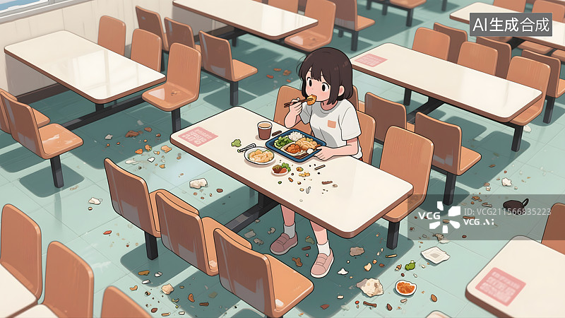 【AI数字艺术】学校食堂用餐的“风云人物”图片素材