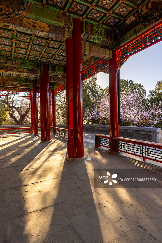 北京颐和园景福阁春景图片素材
