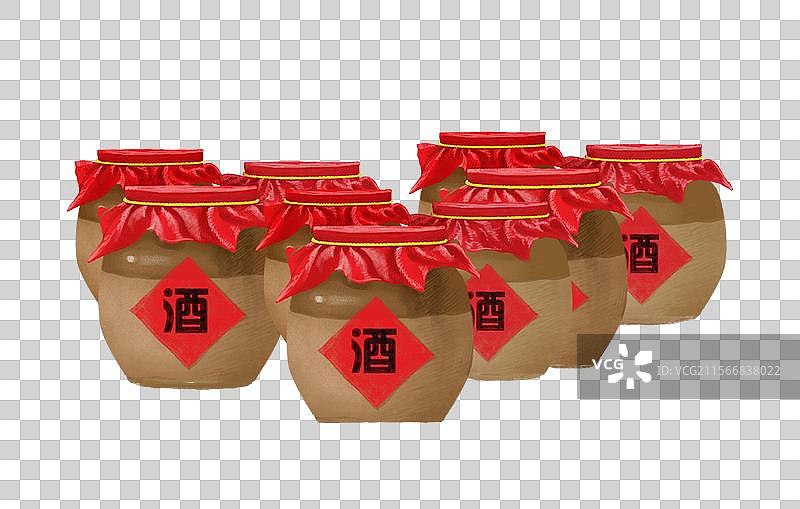 PNG元素 免抠图形 地面上的酒坛图片素材