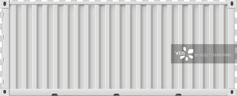 白色货运集装箱侧面的模型图图片素材