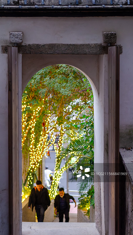 福建福州烟台山公园爬山夜景图片素材