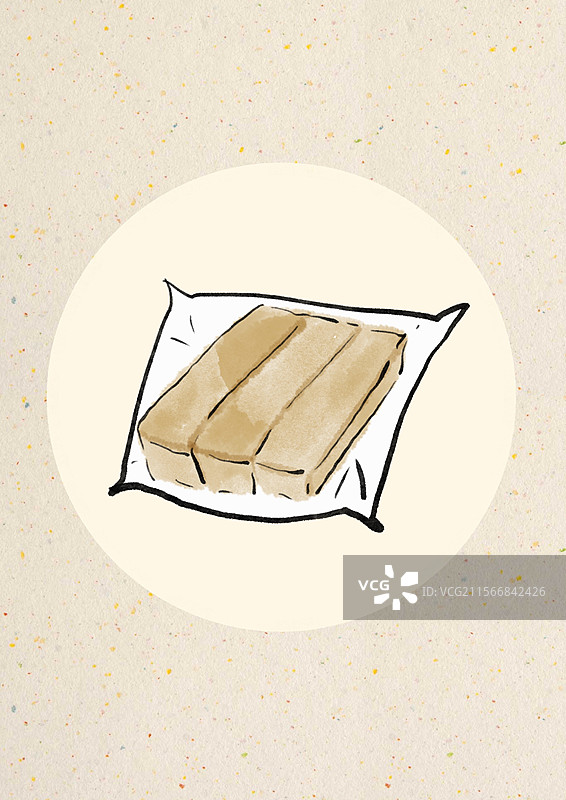 国潮风重阳节美食插画-糍粑图片素材