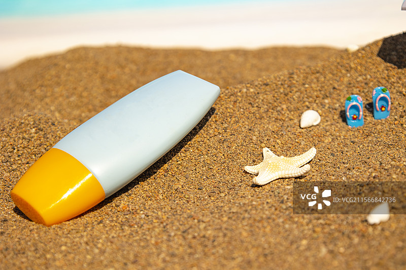 夏天沙滩户外防晒图片素材