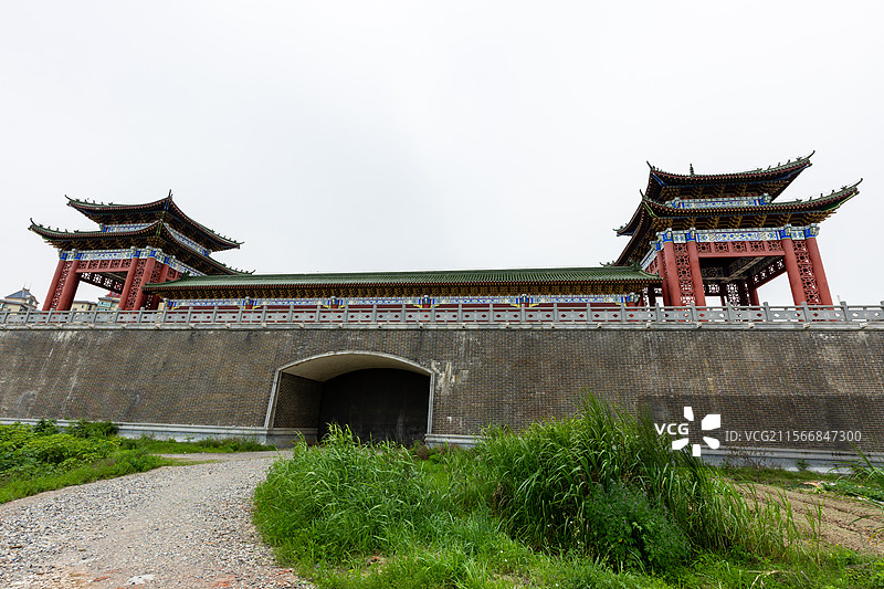常德鼎城区江南城区水利工程防洪大堤景观图片素材