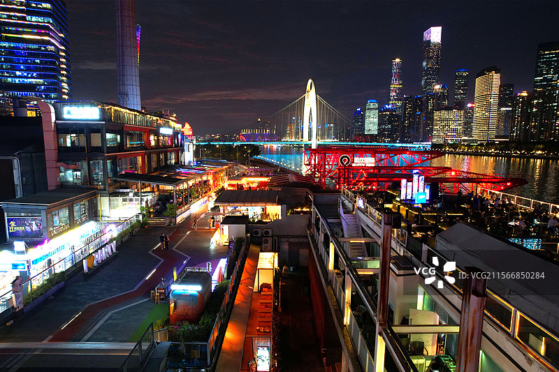广州琶醍城市夜景图片素材